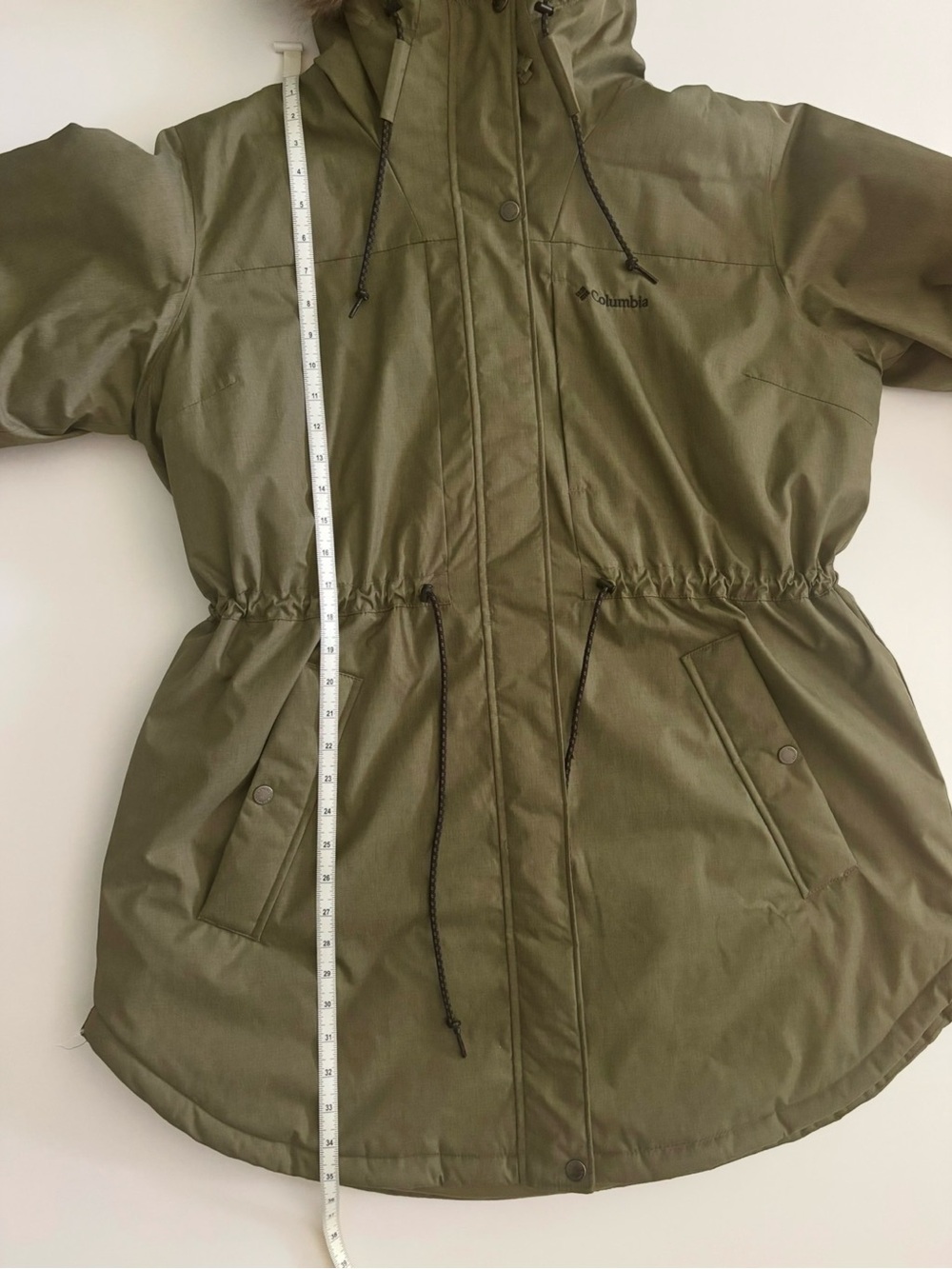 Columbia Suttle Mountain Omni-Heat Parka Women’s 1X Olive Green Faux Fur - Picture 5 of 10